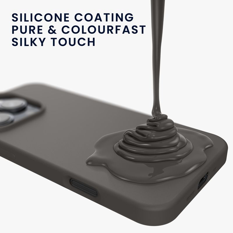 Laptop, Telefoane si Tablete - Telefoane mobile si accesorii - Accesorii Telefoane - Huse telefoane - Husa Kwmobile pentru iPhone 16 Pro Max, anti-alunecare, silicon, gri - Infinity.ro