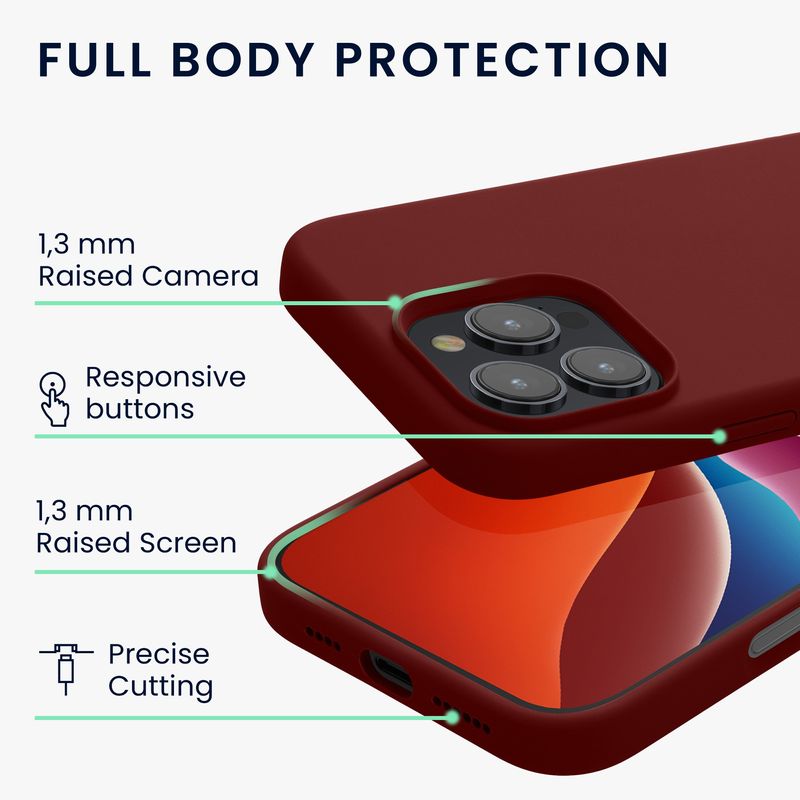 Laptop, Telefoane si Tablete - Telefoane mobile si accesorii - Accesorii Telefoane - Huse telefoane - Husa Kwmobile pentru iPhone 16 Pro Max, anti-alunecare, silicon, rosu aramiu - Infinity.ro