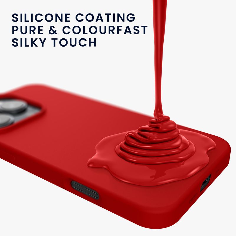 Laptop, Telefoane si Tablete - Telefoane mobile si accesorii - Accesorii Telefoane - Huse telefoane - Husa Kwmobile pentru iPhone 16 Pro Max, anti-alunecare, silicon, rosu clasic - Infinity.ro