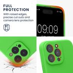 Laptop, Telefoane si Tablete - Telefoane mobile si accesorii - Accesorii Telefoane - Huse telefoane - Husa Kwmobile pentru iPhone 16 Pro Max, anti-alunecare, silicon, verde lime - Infinity.ro