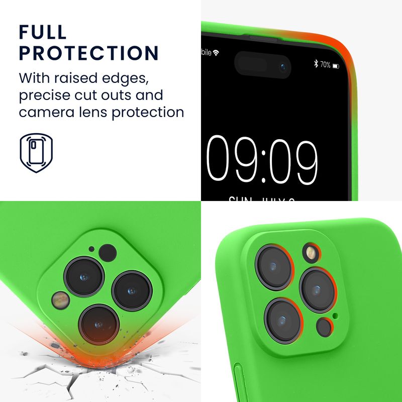 Laptop, Telefoane si Tablete - Telefoane mobile si accesorii - Accesorii Telefoane - Huse telefoane - Husa Kwmobile pentru iPhone 16 Pro Max, anti-alunecare, silicon, verde lime - Infinity.ro