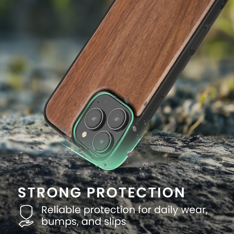 Laptop, Telefoane si Tablete - Telefoane mobile si accesorii - Accesorii Telefoane - Huse telefoane - Husa Kwmobile pentru iPhone 16 Pro Max, compatibilitate MagSafe, lemn, TPU, maro - Infinity.ro