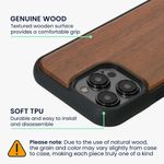 Laptop, Telefoane si Tablete - Telefoane mobile si accesorii - Accesorii Telefoane - Huse telefoane - Husa Kwmobile pentru iPhone 16 Pro Max, compatibilitate MagSafe, lemn, TPU, maro - Infinity.ro