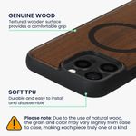 Laptop, Telefoane si Tablete - Telefoane mobile si accesorii - Accesorii Telefoane - Huse telefoane - Husa Kwmobile pentru iPhone 16 Pro Max, compatibilitate MagSafe, lemn, TPU, maro, negru - Infinity.ro