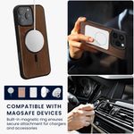 Laptop, Telefoane si Tablete - Telefoane mobile si accesorii - Accesorii Telefoane - Huse telefoane - Husa Kwmobile pentru iPhone 16 Pro Max, compatibilitate MagSafe, lemn, TPU, maro, negru - Infinity.ro