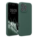 Laptop, Telefoane si Tablete - Telefoane mobile si accesorii - Accesorii Telefoane - Huse telefoane - Husa Kwmobile pentru iPhone 16 Pro Max, anti-alunecare, silicon, verde padure - Infinity.ro