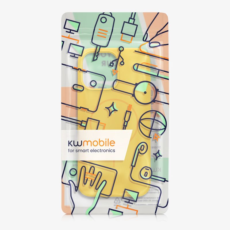 Laptop, Telefoane si Tablete - Telefoane mobile si accesorii - Accesorii Telefoane - Huse telefoane - Husa Kwmobile pentru iPhone 16 Pro Max, compatibilitate MagSafe, silicon, galben - Infinity.ro
