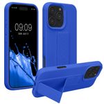 Laptop, Telefoane si Tablete - Telefoane mobile si accesorii - Accesorii Telefoane - Huse telefoane - Husa Kwmobile pentru iPhone 16 Pro Max, functie stand, silicon, albastru baltic - Infinity.ro