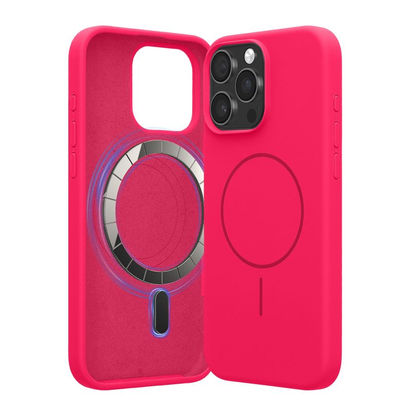 Laptop, Telefoane si Tablete - Telefoane mobile si accesorii - Accesorii Telefoane - Huse telefoane - Husa Kwmobile pentru iPhone 16 Pro Max, compatibilitate MagSafe, silicon, roz - Infinity.ro