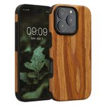 Laptop, Telefoane si Tablete - Telefoane mobile si accesorii - Accesorii Telefoane - Huse telefoane - Husa Kwmobile pentru iPhone 16 Pro, anti-alunecare, lemn, TPU, aspect vintage - Infinity.ro