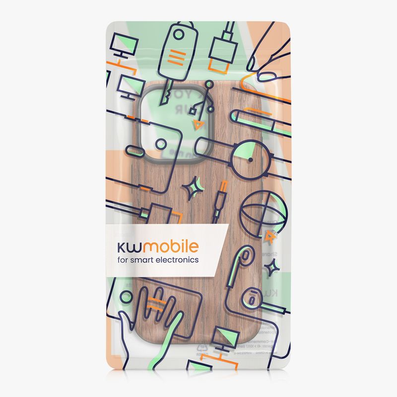 Laptop, Telefoane si Tablete - Telefoane mobile si accesorii - Accesorii Telefoane - Huse telefoane - Husa Kwmobile pentru iPhone 16 Pro, anti-alunecare, lemn, TPU, aspect maro - Infinity.ro