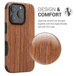 Laptop, Telefoane si Tablete - Telefoane mobile si accesorii - Accesorii Telefoane - Huse telefoane - Husa Kwmobile pentru iPhone 16 Pro, anti-alunecare, lemn, TPU, aspect maro - Infinity.ro