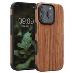 Laptop, Telefoane si Tablete - Telefoane mobile si accesorii - Accesorii Telefoane - Huse telefoane - Husa Kwmobile pentru iPhone 16 Pro, anti-alunecare, lemn, TPU, aspect maro - Infinity.ro