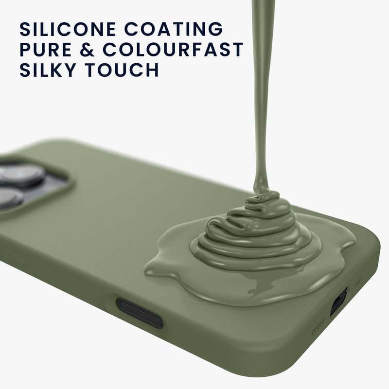 Laptop, Telefoane si Tablete - Telefoane mobile si accesorii - Accesorii Telefoane - Huse telefoane - Husa Kwmobile pentru iPhone 16 Pro, anti-alunecare, protectie la socuri, silicon, verde - Infinity.ro
