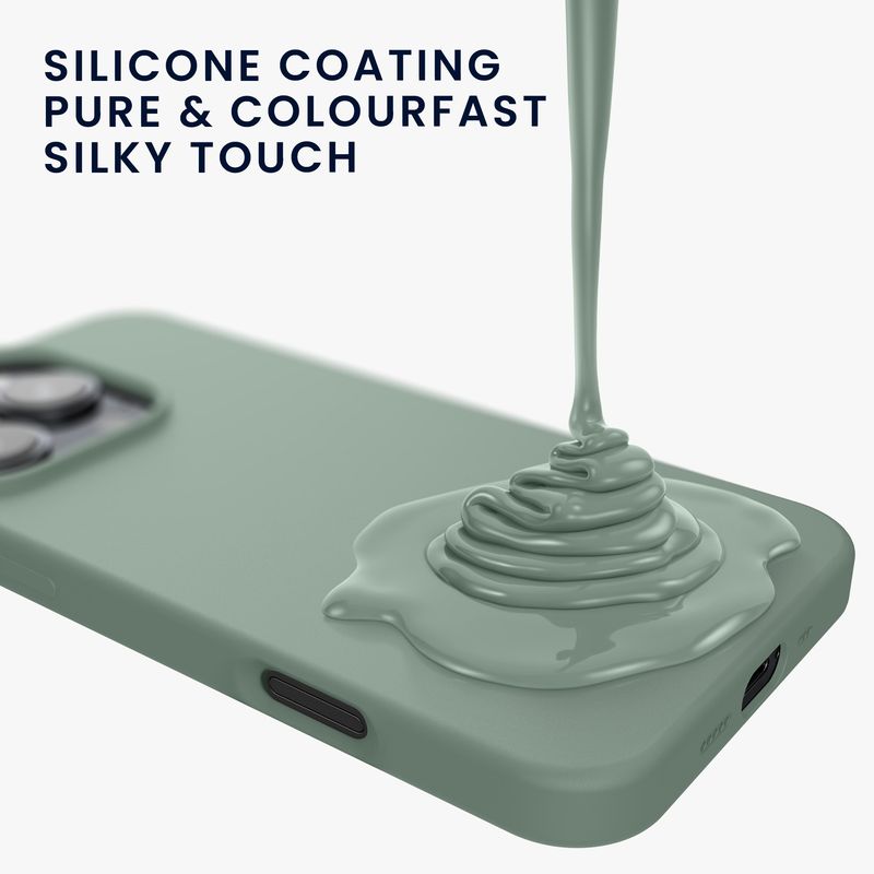 Laptop, Telefoane si Tablete - Telefoane mobile si accesorii - Accesorii Telefoane - Huse telefoane - Husa Kwmobile pentru iPhone 16 Pro, anti-alunecare, anti-amprenta, silicon, verde - Infinity.ro