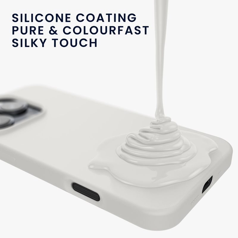 Laptop, Telefoane si Tablete - Telefoane mobile si accesorii - Accesorii Telefoane - Huse telefoane - Husa Kwmobile pentru iPhone 16 Pro, anti-alunecare, anti-amprenta, silicon, alb - Infinity.ro
