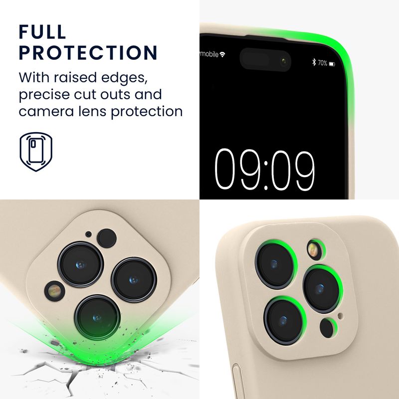Laptop, Telefoane si Tablete - Telefoane mobile si accesorii - Accesorii Telefoane - Huse telefoane - Husa Kwmobile pentru iPhone 16 Pro, anti-alunecare, protectie la zgarieturi, silicon, bej - Infinity.ro