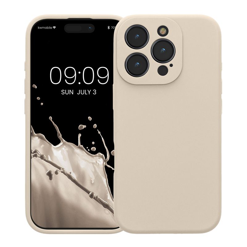 Laptop, Telefoane si Tablete - Telefoane mobile si accesorii - Accesorii Telefoane - Huse telefoane - Husa Kwmobile pentru iPhone 16 Pro, anti-alunecare, protectie la zgarieturi, silicon, bej - Infinity.ro