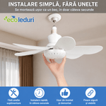 Electronice si Electrocasnice - Climatizare si sisteme de incalzire - Aparate racire aer - Ventilatoare - Ventilator de Tavan Inteligent cu Lumina LED si Telecomanda - Infinity.ro