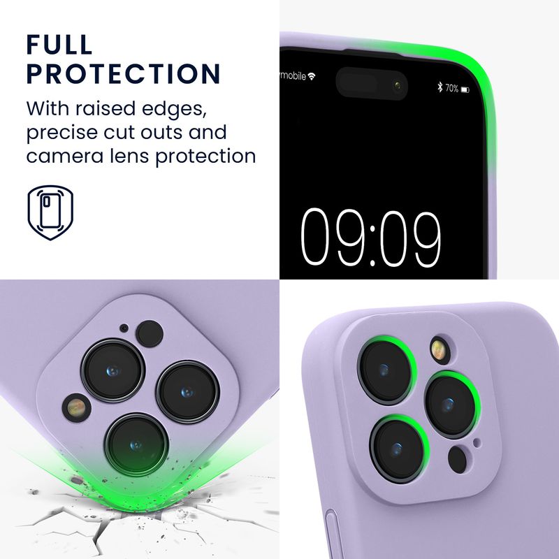 Laptop, Telefoane si Tablete - Telefoane mobile si accesorii - Accesorii Telefoane - Huse telefoane - Husa Kwmobile pentru iPhone 16 Pro, anti-alunecare, protectie la zgarieturi, silicon, mov - Infinity.ro