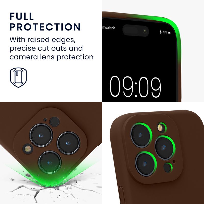 Laptop, Telefoane si Tablete - Telefoane mobile si accesorii - Accesorii Telefoane - Huse telefoane - Husa Kwmobile pentru iPhone 16 Pro, anti-alunecare, protectie la zgarieturi, silicon, maro - Infinity.ro
