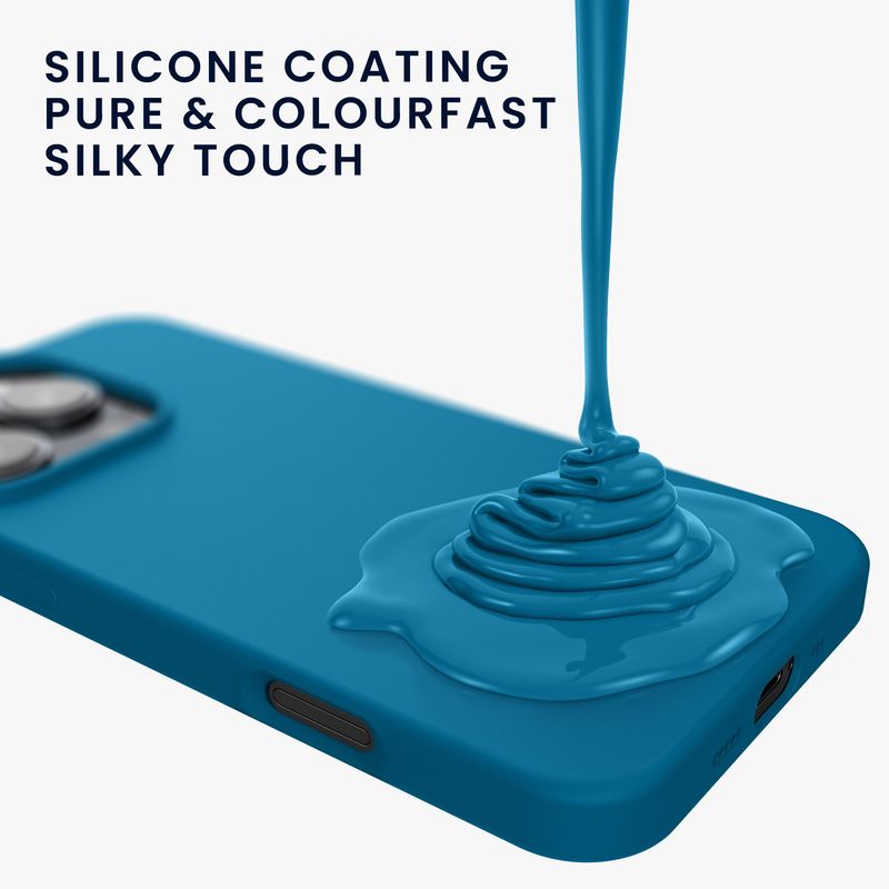 Laptop, Telefoane si Tablete - Telefoane mobile si accesorii - Accesorii Telefoane - Huse telefoane - Husa Kwmobile pentru iPhone 16 Pro, anti-alunecare, silicon, albastru recif - Infinity.ro