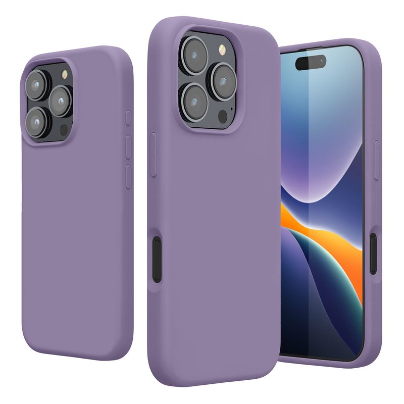 Laptop, Telefoane si Tablete - Telefoane mobile si accesorii - Accesorii Telefoane - Huse telefoane - Husa Kwmobile pentru iPhone 16 Pro, anti-alunecare, silicon, mov violet - Infinity.ro