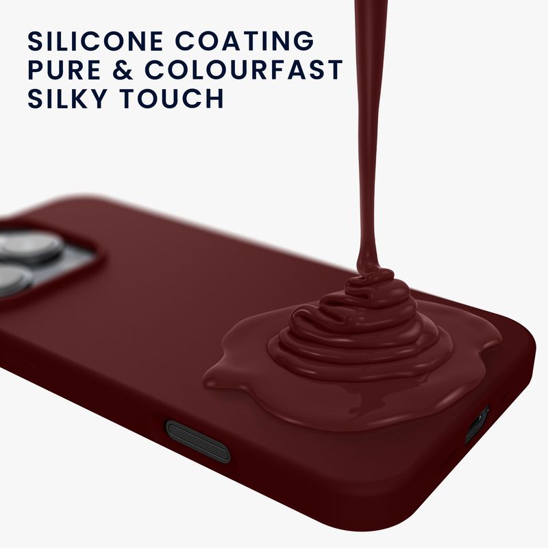 Laptop, Telefoane si Tablete - Telefoane mobile si accesorii - Accesorii Telefoane - Huse telefoane - Husa Kwmobile pentru iPhone 16 Pro, anti-alunecare, silicon, mov, bordo - Infinity.ro