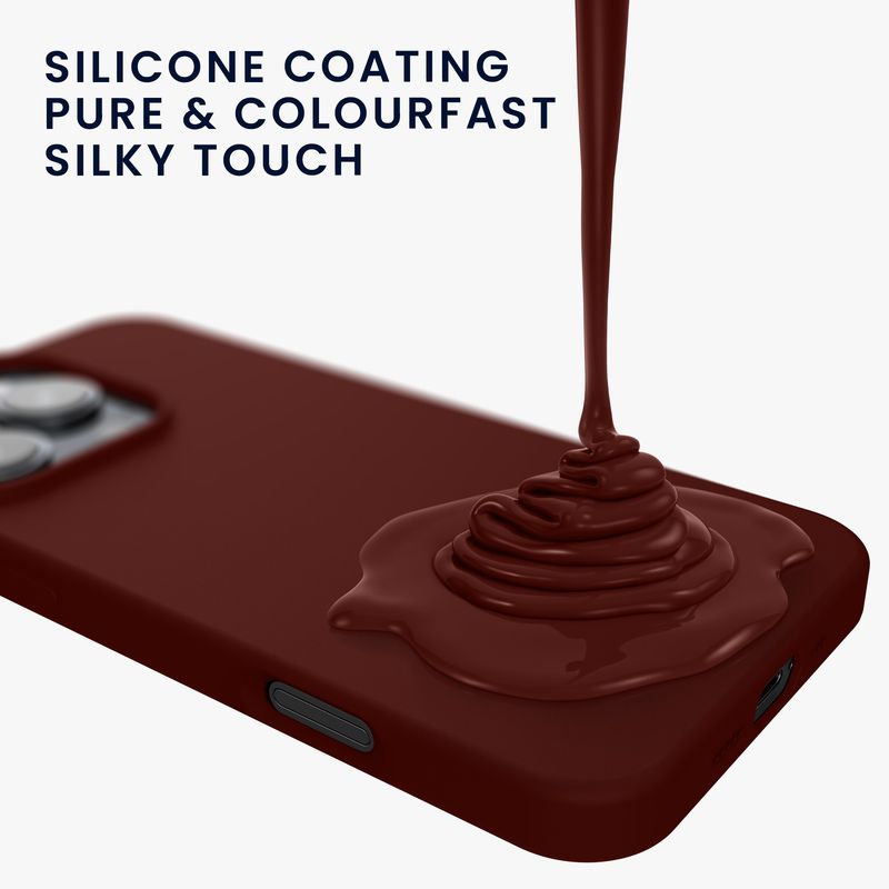 Laptop, Telefoane si Tablete - Telefoane mobile si accesorii - Accesorii Telefoane - Huse telefoane - Husa Kwmobile pentru iPhone 16 Pro, anti-alunecare, silicon, rosu aramiu - Infinity.ro