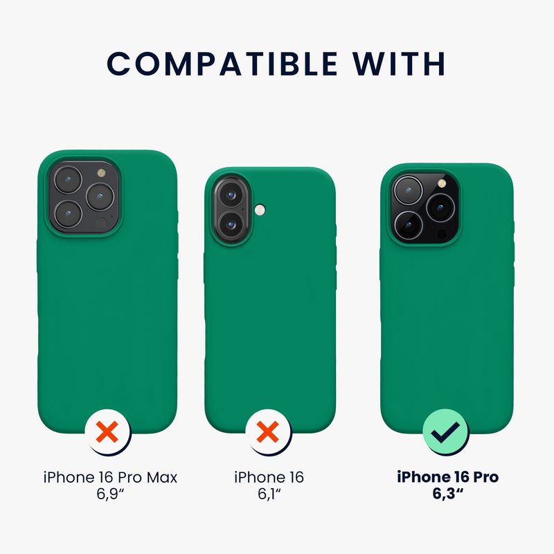 Laptop, Telefoane si Tablete - Telefoane mobile si accesorii - Accesorii Telefoane - Huse telefoane - Husa Kwmobile pentru iPhone 16 Pro, anti-alunecare, silicon, verde smarald - Infinity.ro