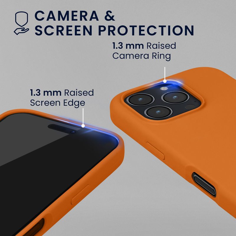 Laptop, Telefoane si Tablete - Telefoane mobile si accesorii - Accesorii Telefoane - Huse telefoane - Husa Kwmobile pentru iPhone 16 Pro, anti-alunecare, sticla temperata, portocaliu - Infinity.ro