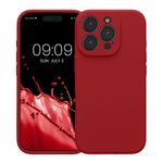 Laptop, Telefoane si Tablete - Telefoane mobile si accesorii - Accesorii Telefoane - Huse telefoane - Husa Kwmobile pentru iPhone 16 Pro, anti-alunecare, silicon, rosu - Infinity.ro