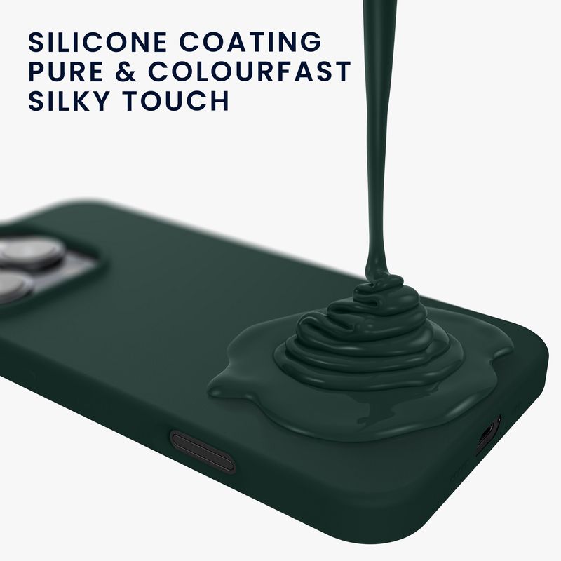 Laptop, Telefoane si Tablete - Telefoane mobile si accesorii - Accesorii Telefoane - Huse telefoane - Husa Kwmobile pentru iPhone 16 Pro, anti-alunecare, silicon, verde muschi - Infinity.ro