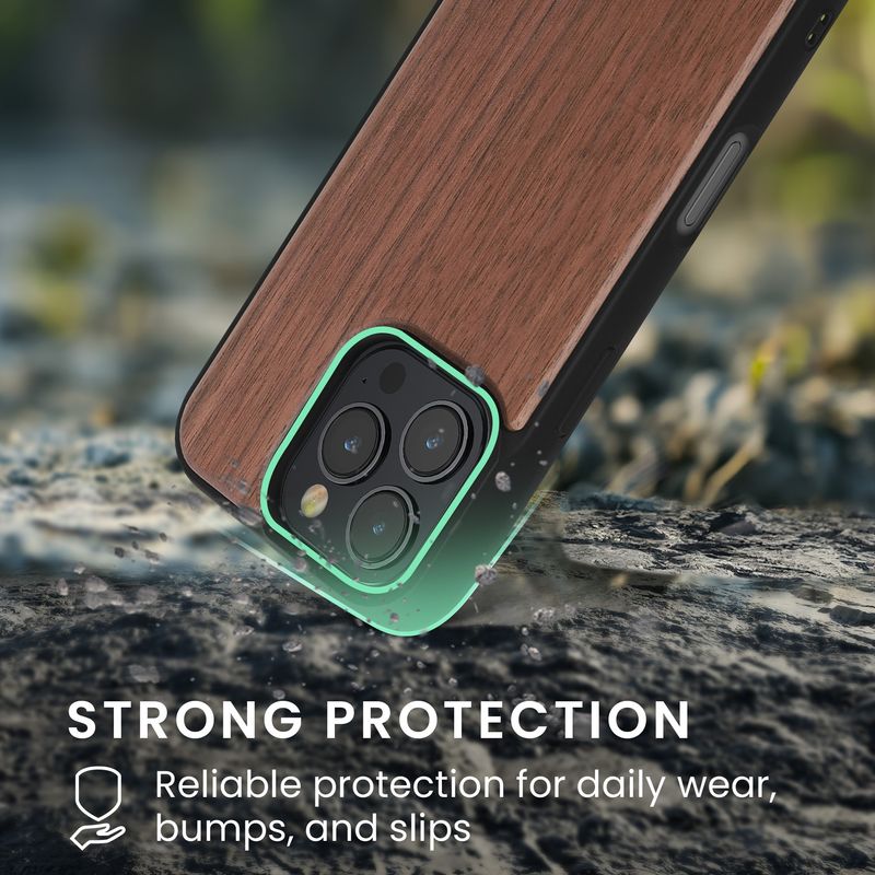 Laptop, Telefoane si Tablete - Telefoane mobile si accesorii - Accesorii Telefoane - Huse telefoane - Husa Kwmobile pentru iPhone 16 Pro, compatibilitate MagSafe, lemn, TPU, maro - Infinity.ro