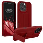 Laptop, Telefoane si Tablete - Telefoane mobile si accesorii - Accesorii Telefoane - Huse telefoane - Husa Kwmobile pentru iPhone 16 Pro, functie stand, anti-alunecare, silicon, rosu - Infinity.ro