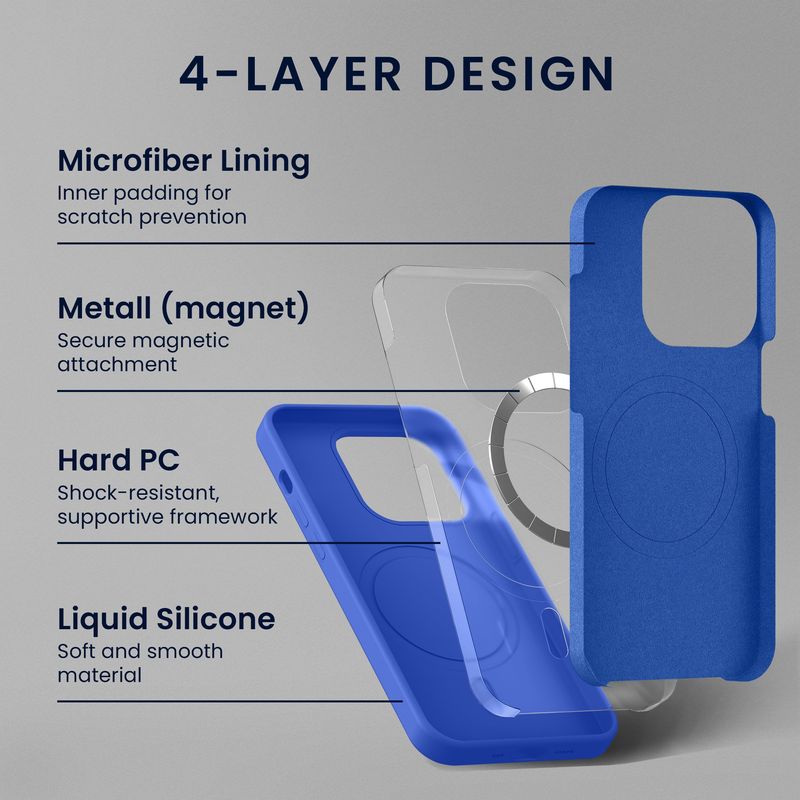 Laptop, Telefoane si Tablete - Telefoane mobile si accesorii - Accesorii Telefoane - Huse telefoane - Husa Kwmobile pentru iPhone 16 Pro, compatibilitate MagSafe, silicon, albastru - Infinity.ro