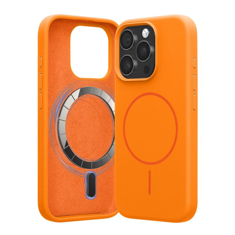 Laptop, Telefoane si Tablete - Telefoane mobile si accesorii - Accesorii Telefoane - Huse telefoane - Husa Kwmobile pentru iPhone 16 Pro, compatibilitate MagSafe, silicon, portocaliu - Infinity.ro