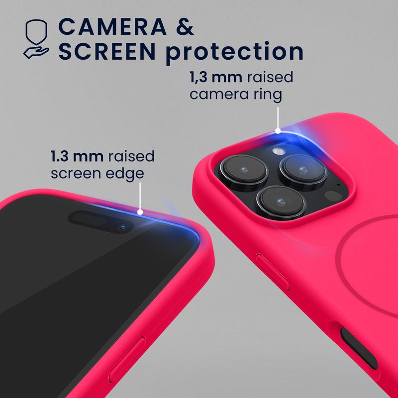 Laptop, Telefoane si Tablete - Telefoane mobile si accesorii - Accesorii Telefoane - Huse telefoane - Husa Kwmobile pentru iPhone 16 Pro, compatibilitate MagSafe, silicon, roz - Infinity.ro