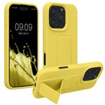Laptop, Telefoane si Tablete - Telefoane mobile si accesorii - Accesorii Telefoane - Huse telefoane - Husa Kwmobile pentru iPhone 16 Pro, functie stand, silicon, galben - Infinity.ro