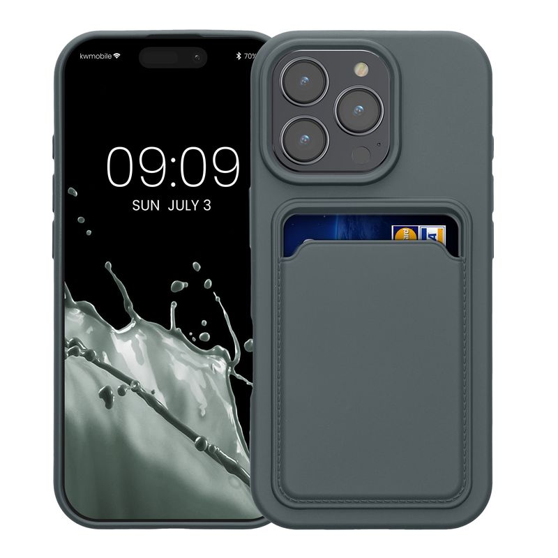 Laptop, Telefoane si Tablete - Telefoane mobile si accesorii - Accesorii Telefoane - Huse telefoane - Husa Kwmobile pentru iPhone 16 Pro, incarcare wireless, silicon, gri - Infinity.ro