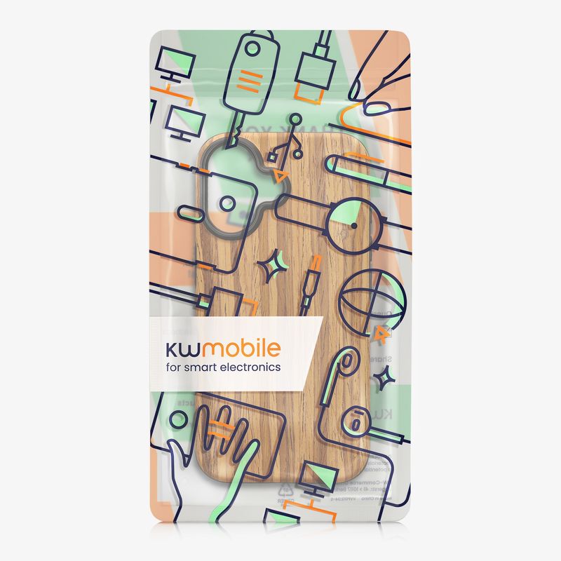 Laptop, Telefoane si Tablete - Telefoane mobile si accesorii - Accesorii Telefoane - Huse telefoane - Husa Kwmobile pentru iPhone 16, anti-alunecare, lemn, TPU, aspect vintage - Infinity.ro