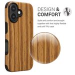 Laptop, Telefoane si Tablete - Telefoane mobile si accesorii - Accesorii Telefoane - Huse telefoane - Husa Kwmobile pentru iPhone 16, anti-alunecare, lemn, TPU, aspect vintage - Infinity.ro