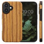 Laptop, Telefoane si Tablete - Telefoane mobile si accesorii - Accesorii Telefoane - Huse telefoane - Husa Kwmobile pentru iPhone 16, anti-alunecare, lemn, TPU, aspect vintage - Infinity.ro