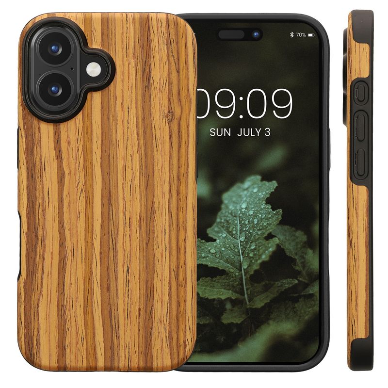 Laptop, Telefoane si Tablete - Telefoane mobile si accesorii - Accesorii Telefoane - Huse telefoane - Husa Kwmobile pentru iPhone 16, anti-alunecare, lemn, TPU, aspect vintage - Infinity.ro