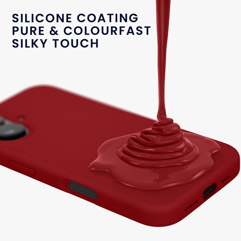 Laptop, Telefoane si Tablete - Telefoane mobile si accesorii - Accesorii Telefoane - Huse telefoane - Husa Kwmobile pentru iPhone 16, anti-alunecare, silicon, rosu rubarba - Infinity.ro