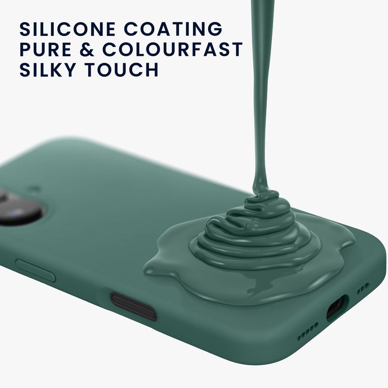 Laptop, Telefoane si Tablete - Telefoane mobile si accesorii - Accesorii Telefoane - Huse telefoane - Husa Kwmobile pentru iPhone 16, anti-alunecare, silicon, verde padure - Infinity.ro