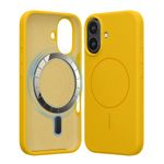 Laptop, Telefoane si Tablete - Telefoane mobile si accesorii - Accesorii Telefoane - Huse telefoane - Husa Kwmobile pentru iPhone 16, compatibilitate MagSafe, silicon, galben - Infinity.ro