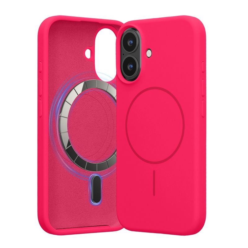 Laptop, Telefoane si Tablete - Telefoane mobile si accesorii - Accesorii Telefoane - Huse telefoane - Husa Kwmobile pentru iPhone 16, compatibilitate MagSafe, silicon, roz - Infinity.ro