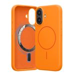 Laptop, Telefoane si Tablete - Telefoane mobile si accesorii - Accesorii Telefoane - Huse telefoane - Husa Kwmobile pentru iPhone 16, compatibilitate MagSafe, silicon, portocaliu - Infinity.ro