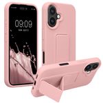 Laptop, Telefoane si Tablete - Telefoane mobile si accesorii - Accesorii Telefoane - Huse telefoane - Husa Kwmobile pentru iPhone 16, functie stand, silicon, roz prafuit - Infinity.ro